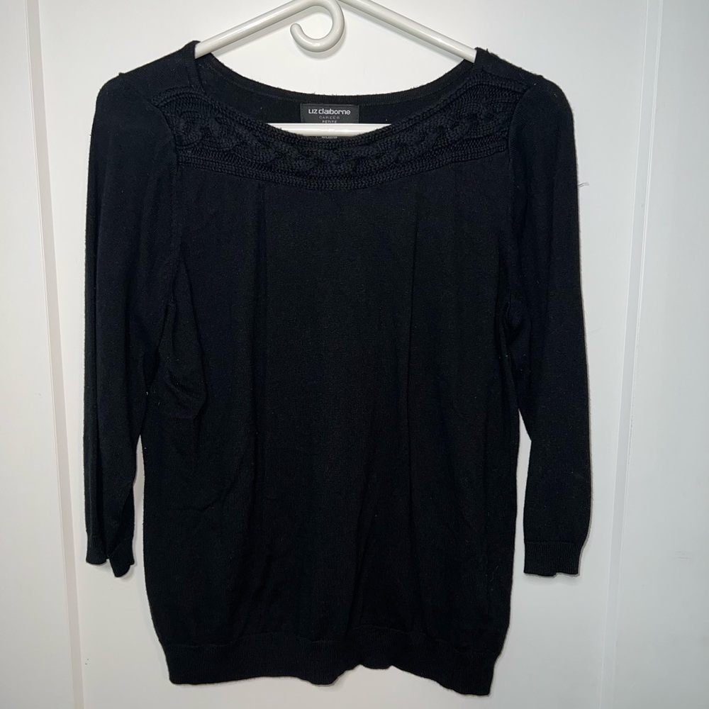 Liz Claiborne Career Petite Black Sweater